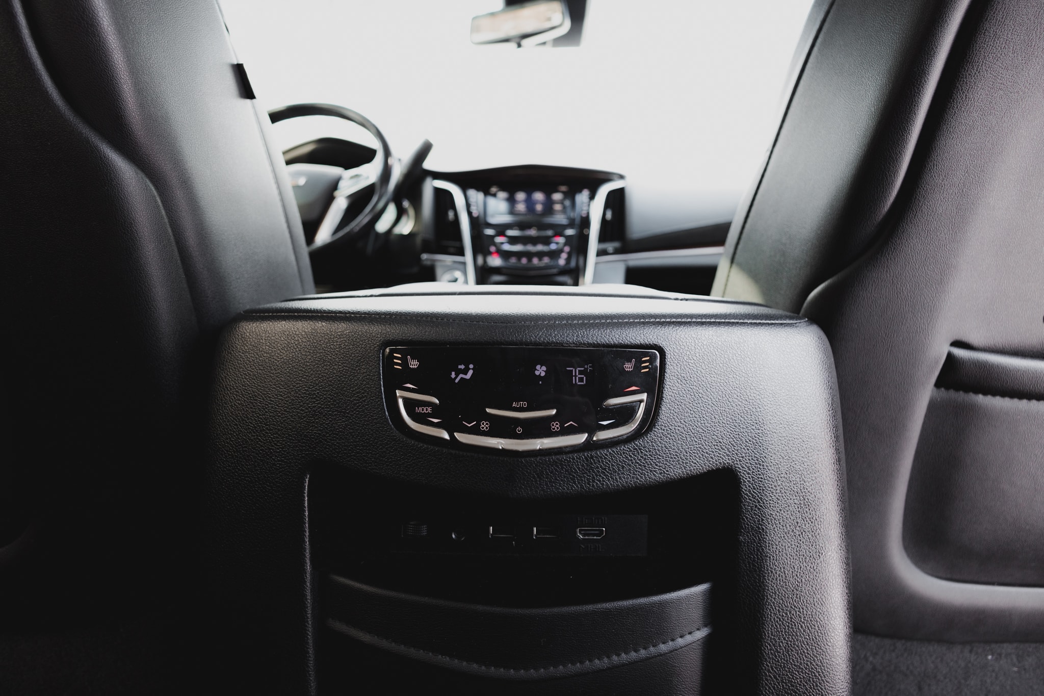 Cadillac Escalade interior — rear climate controls
